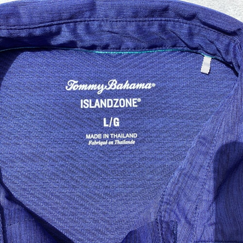 Tommy Bahama Shirt Polo Mens L Island Zone Performance Golf Dark Blue - Picture 2 of 5